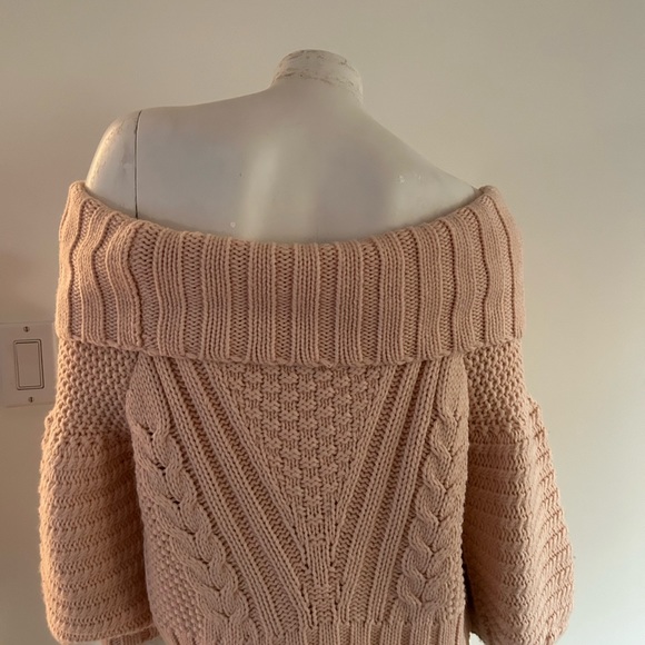 Off the shoulder peachy pink sweater - Picture 2 of 3